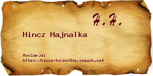 Hincz Hajnalka névjegykártya
